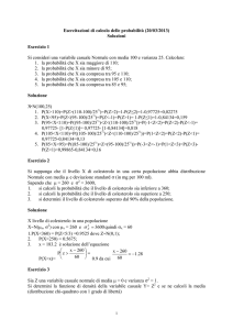 Esercitazioni di calcolo delle probabilità (20/03/2013) Soluzioni