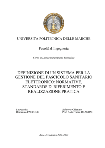 definizione di un sistema per la gestione del fascicolo