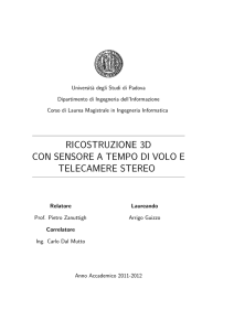 RICOSTRUZIONE 3D CON SENSORE A TEMPO DI VOLO E