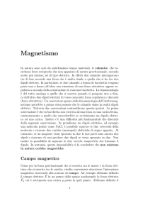 Magnetismo - Dipartimento di Fisica