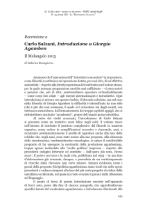 Carlo Salzani, Introduzione a Giorgio Agamben