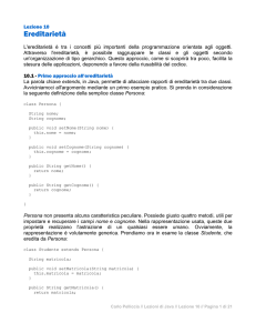 Ereditarietà - Sauron Software