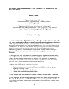 1 Sulle possibili connessioni matematiche tra Loop