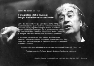 Il magistero della musica: Sergiu Celibidache a confronto