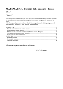 MATEMATICA: Compiti delle vacanze – Estate 2013