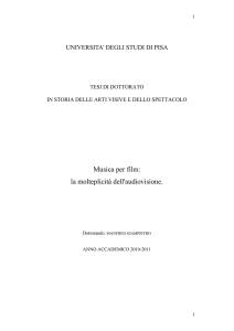 Musica per film: la molteplicità dell`audiovisione.