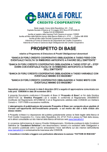 Bcc Forlì - Prospetto di base DEFINITIVO