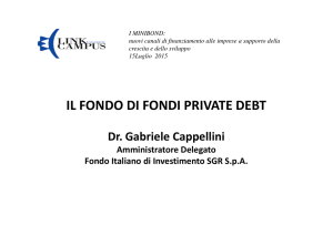 IL FONDO DI FONDI PRIVATE DEBT