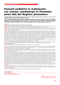 Pazienti pediatrici in trattamento con Ormone somatotropo in Piemonte