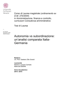 Autonomia vs subordinazione: un`analisi comparata Italia