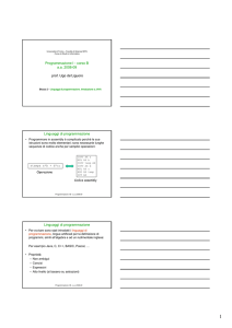 Programmazione I - Dipartimento di Informatica