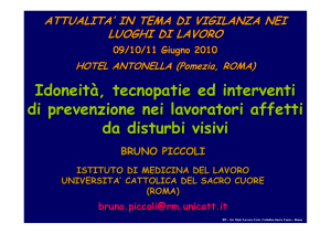 Idoneità, tecnopatie ed interventi di prevenzione nei