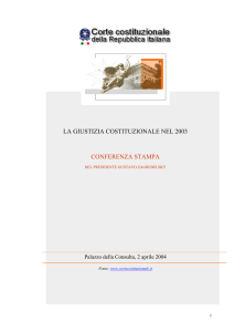 Versione PDF La giustizia costituzionale nel 2003