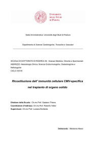 Ricostituzione dell` immunità cellulare CMV