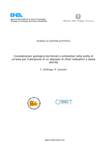 Considerazioni geologico-territoriali e ambientali nella scelta