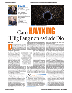 Il Big Bang non esclude Dio