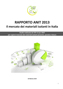 RAPPORTO ANIT 2013 Il mercato dei materiali isolanti in Italia