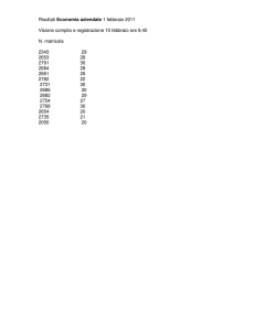 Risultati Economia aziendale 1 febbraio 2011 Visione compito e