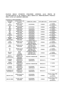 elenco degli studenti stranieri ammessi alle prove di accertamento e