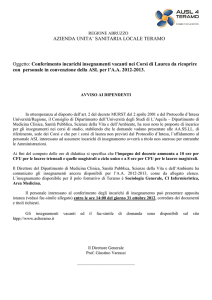 insegnamenti vacanti nei corsi di laurea da ricoprire