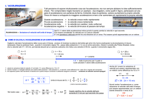 L`accelerazione e il Moto Uniformemente accelerato - Cattaneo