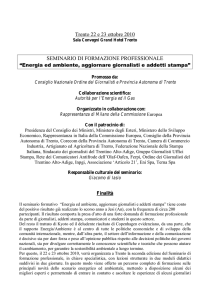 Programma seminario - Ordine dei giornalisti del Trentino