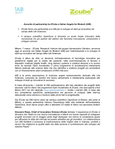 Accordo di partnership tra ZCube e Italian Angels for Biotech (IAB