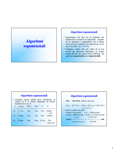 Algoritmi esponenziali - Dipartimento di Matematica