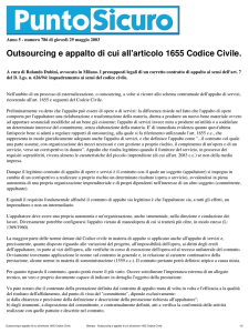 Stampa - Outsourcing e appalto di cui all`articolo 1655 Codice Civile.