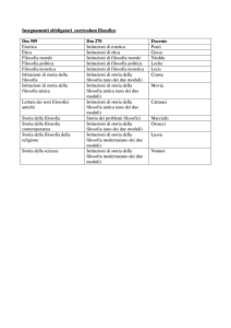 Insegnamenti obbligatori curriculum filosofico Dm 509 Dm 270