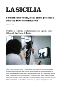 ITALIA Web Tumori: cancro seno, Ieo al primo posto nella classifica