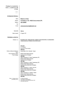 curriculum maniscalco - Comune di Castelvetrano Selinunte