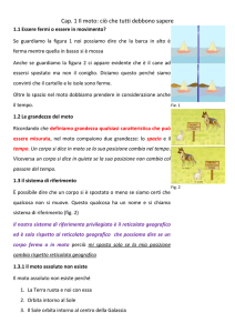 Cap. 1 Il moto: ciò che tutti debbono sapere