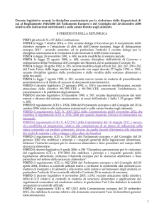 bozza decreto sanzioni claims - Food and Agriculture Requirements