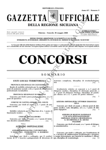 Serie Concorsi - Gazzetta Ufficiale della Regione Siciliana