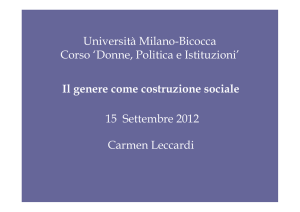 Leccardi - Il genere come costruzione sociale sett. 2012