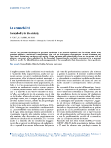 La comorbilità - Journal of Gerontology and Geriatrics