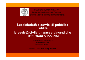 Sussidiarietà e servizi di pubblica utilità