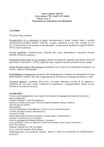 ALGEBRA Divisione di due polinomi. Anno scolastico 2014/15 Liceo