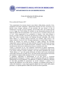 Traccia prova scritta istituzioni di diritto privato Prof. Azzalini 20.3.17