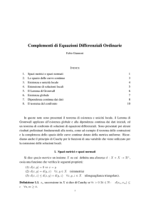 Complementi di Equazioni Differenziali Ordinarie