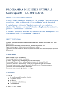 PROGRAMMA DI SCIENZE NATURALI Classe quarta – as 2014/2015
