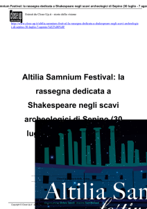 Altilia Samnium Festival: la rassegna dedicata a Shakespeare negli