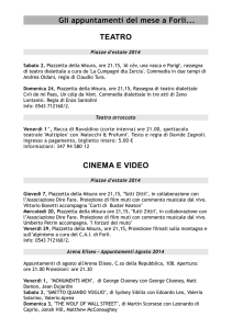 Gli appuntamenti del mese a Forlì... TEATRO CINEMA E VIDEO