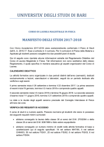 2017-18 Manifesto degli Studi Fisica Magistrale