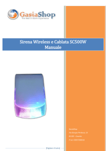 Sirena Wireless e Cablata SC500W Manuale