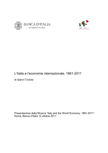 L`ITALIA E L`ECONOMIA INTERNAZIONALE, 1861-2011