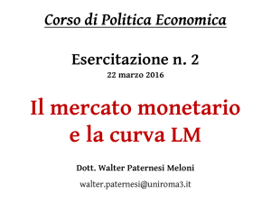 Il mercato monetario e la curva LM