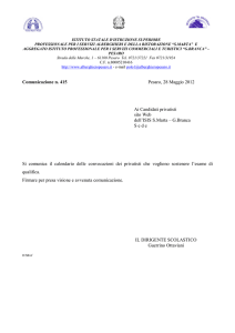 Comunicazione n. 415 Pesaro, 28 Maggio 2012 Ai Candidati