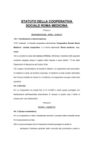 STATUTO DELLA COOPERATIVA SOCIALE ROMA MEDICINA